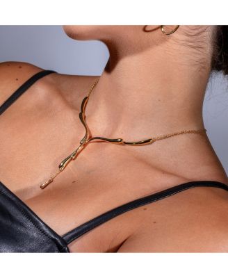 Dripping Necklace in gold vermeil