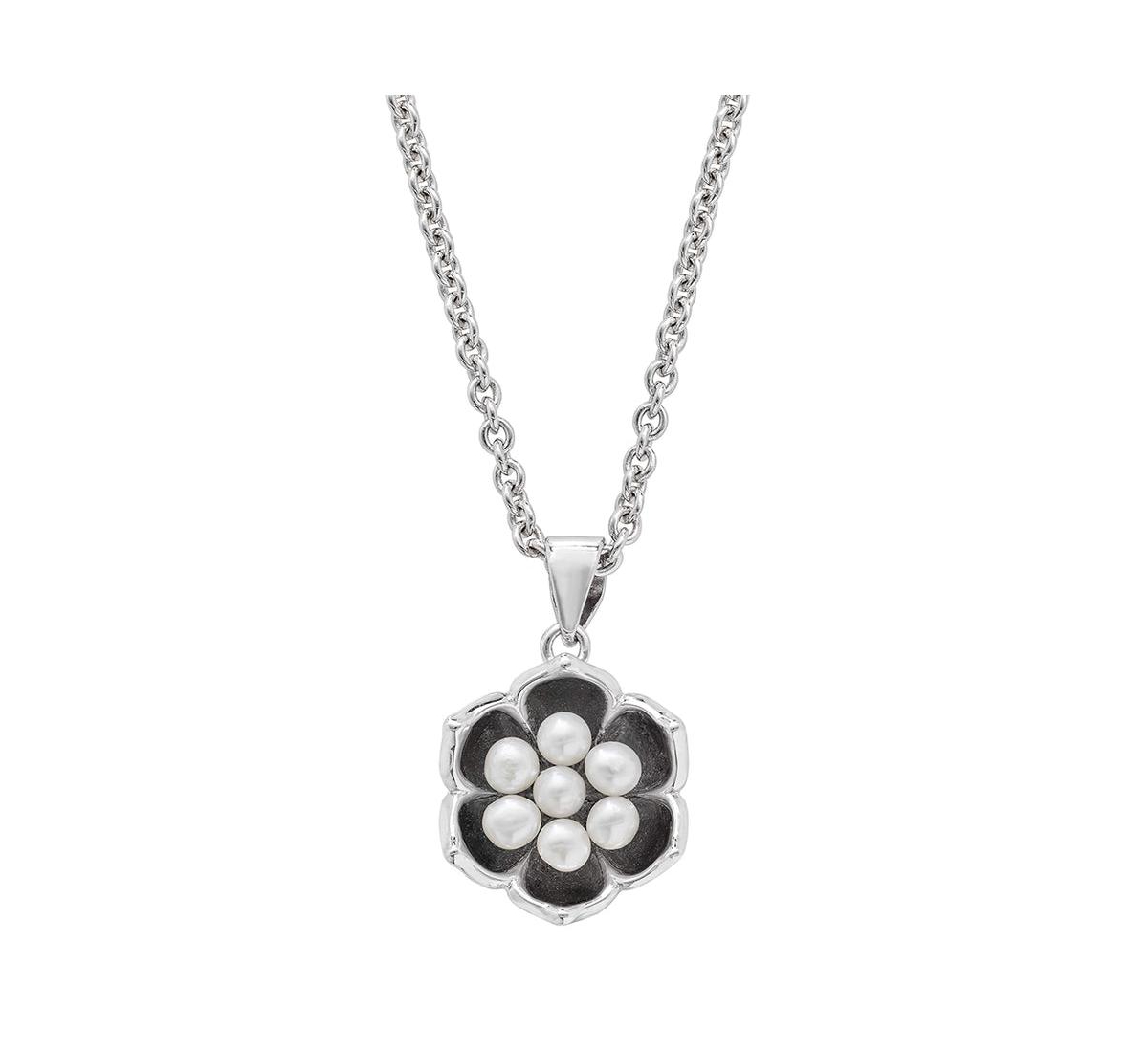 Royal Pearl Flower Pendant - Silver