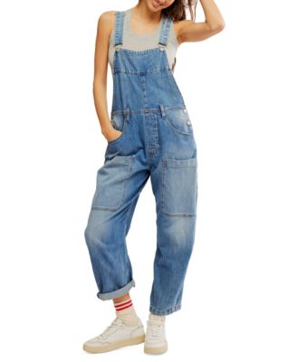 Free People Women s Way Back Cotton Denim Utility Overalls Macy s