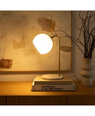 Krystal 14.5" LED Desk Lamp with Marble Base and Gold Accent