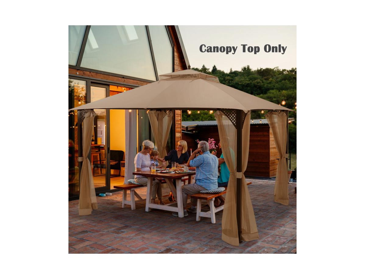 Slickblue 10 x 12 Feet Gazebo Replacement Top with Air Vent and Drainage Holes