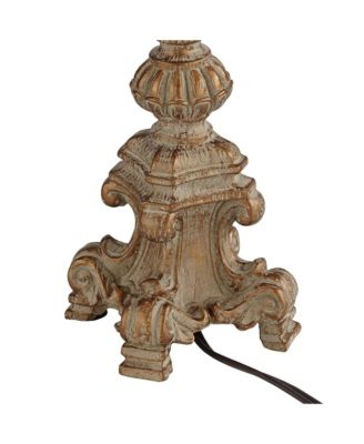 Elize Traditional French Country Style Vintage like  White Washed Candlestick Table Lamps 26.5" High Set of 2 Bell Shade for Living Room Bedroom House Bedside Nightstand Home Office - Regency Hill