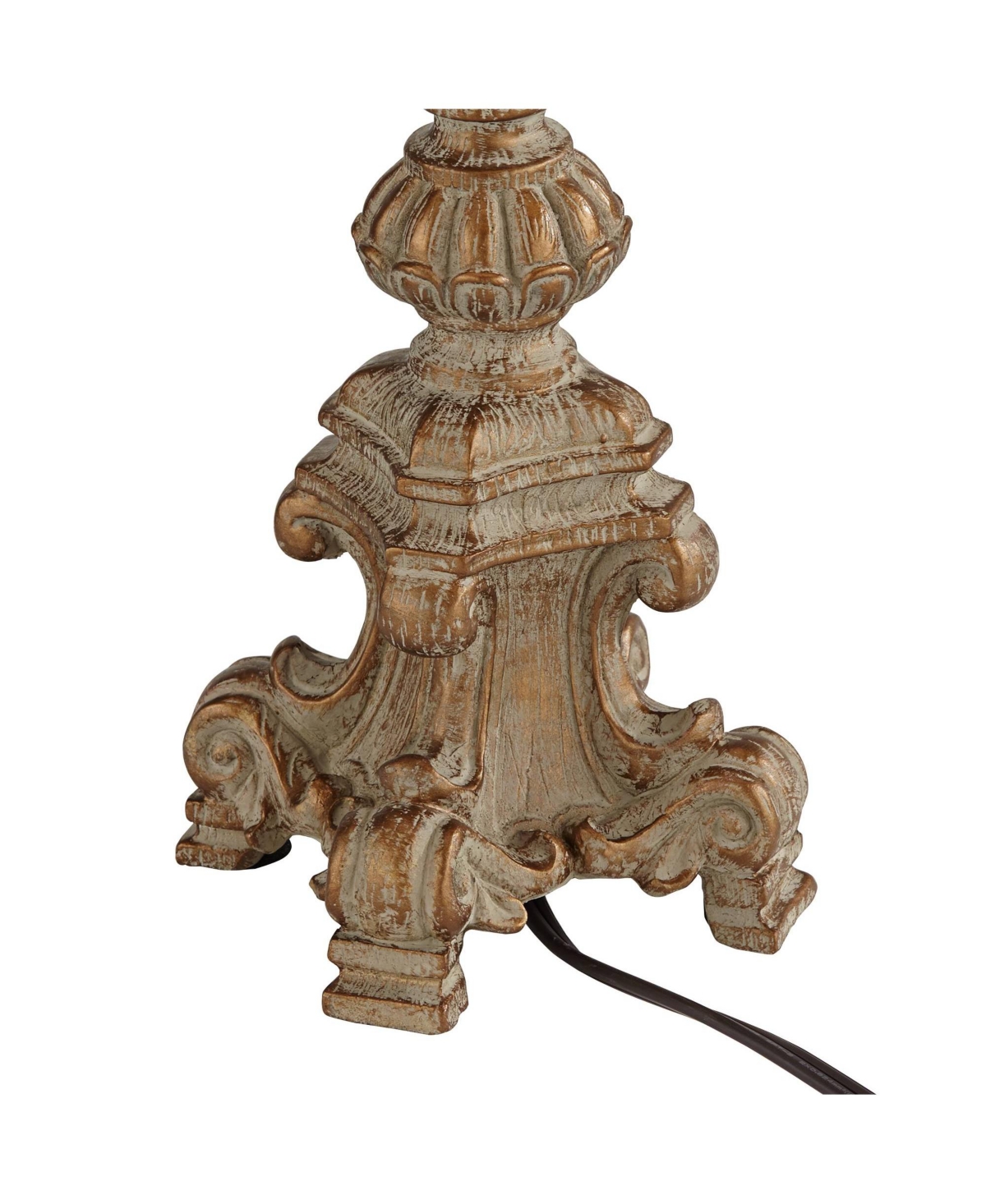 Elize Traditional French Country Style Vintage like White Washed Candlestick Table Lamps High Set of 2 Bell Shade for Living Room Bedroom House