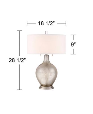 Louie 28 1/2" Tall Modern Luxe End Table Lamp Silver Mercury Glass Single White Shade Living Room Bedroom