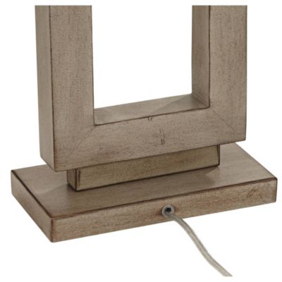 Rustic Farmhouse Table Lamp 30" Tall Sand Metal Open Window Oatmeal Fabric Rectangular Shade for Bedroom Living Room Bedside House Home