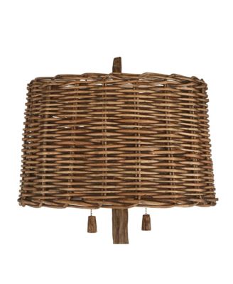 Forrest Sequoia Tree Rustic Country Cottage Floor Lamp 61" Tall Faux Wood Brown Wicker Drum Shade for Living Room Bedroom Office House