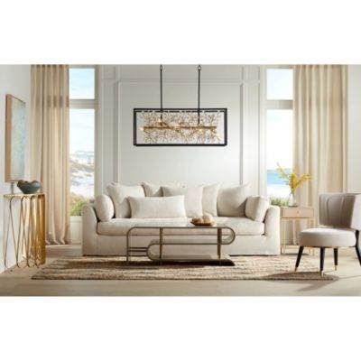 Carrine Linear Pendant Chandelier with Clear Crystal 8-Light Fixture for Dining Room or Kitchen Island