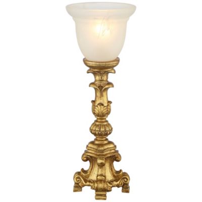 Traditional Glam Console Accent Table Lamp 18" High French Gold Uplight Alabaster Glass Shade Decor for Living Room Bedroom House Bedside Nightstand Office Reading Family - Regency Hill