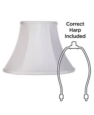 Imperial Shade White Small Bell Lamp Shade 6" Top x 12" Bottom x 9" Slant x 8.5" High (Spider) Replacement with Harp and Finial