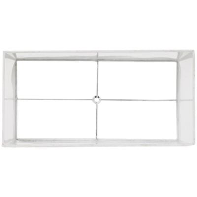 White Medium Rectangular Hardback Lamp Shade 16" Wide x 8" Deep x 10" High (Spider) Replacement with Harp and Finial