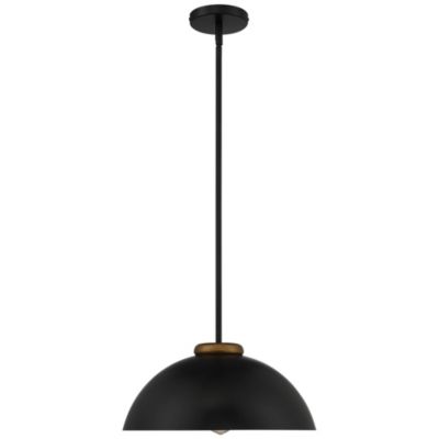 Janie Black Gold Pendant Light 15.50" Wide Modern Industrial Dome Metal Shade Fixture for Dining Room House Foyer Kitchen Entryway Bedroom Living High Ceilings - Possini Euro Design