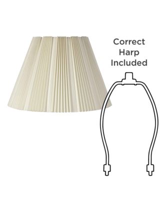 Eggshell Pleated Large Lamp Shade 9.5" Top x 19" Bottom x 13" High (Spider) Replacement with Harp and Finial