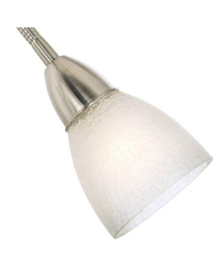 Alexei Modern Torchiere Floor Lamp with Side Lights 72" Tall Brushed Nickel White Crackle Glass for Living Room Reading Bedroom