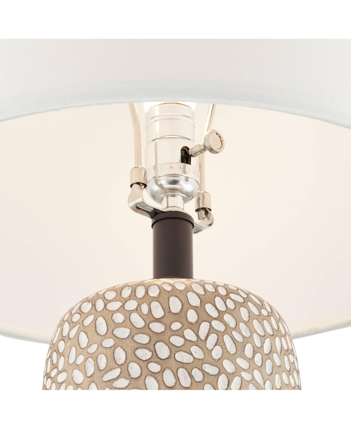 360 Lighting Anna 27 1/4" Tall Modern Coastal Table Lamps Set of 2 Beige Pebbled White Shade Living Room Bedroom Bedside