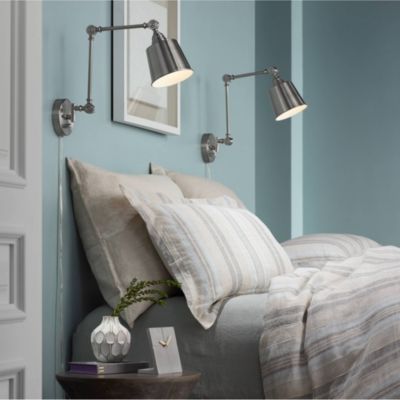 Mendes Modern Wall Lamps Set of 2 Plug-in Adjustable Up Down Fixtures
