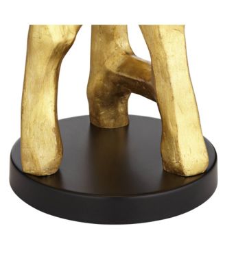 Organic Sculpture 29" Tall Modern Glam End Table Lamp Gold Finish Single White Shade Living Room Bedroom