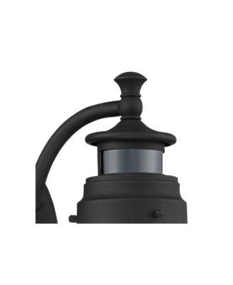 Nobel Modern Outdoor Wall Light Fixture Black Steel 10" Clear Seedy Glass Motion Sensor Dusk to Dawn for Exterior House Porch Patio Outside Deck Garage Front Door Garden Home - John Timberland