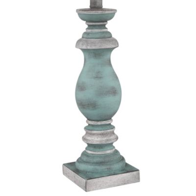 Patsy Country Cottage Table Lamps 26 1/2" High Set of 2 Blue Gray Washed Fabric Drum Shade for Bedroom Living Room Bedside Nightstand