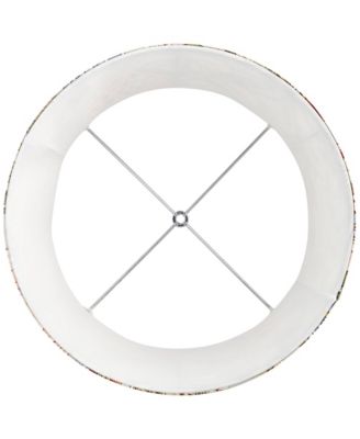 Sage Green with Flower Print Medium Drum Lamp Shade 14" Top x 16" Bottom x 11.5" High (Spider) Replacement with Harp and Finial