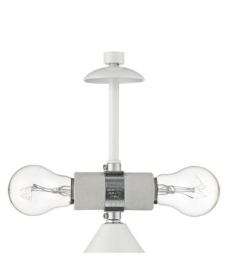 Felix Modern Accent Table Lamps 19" High Set of 2 White Metal Mushroom Dome Shade for Bedroom Living Room Bedside Nightstand Office Kids