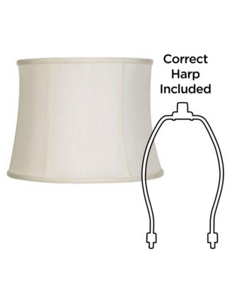 Imperial Shade Creme Classic Medium Drum Lamp Shade 14" Top x 16" Bottom x 12" High (Spider) Replacement with Harp and Finial