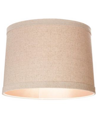 Natural Linen Medium Drum Lamp Shade 13" Top x 14" Bottom x 10" High (Spider) Replacement with Harp and Finial