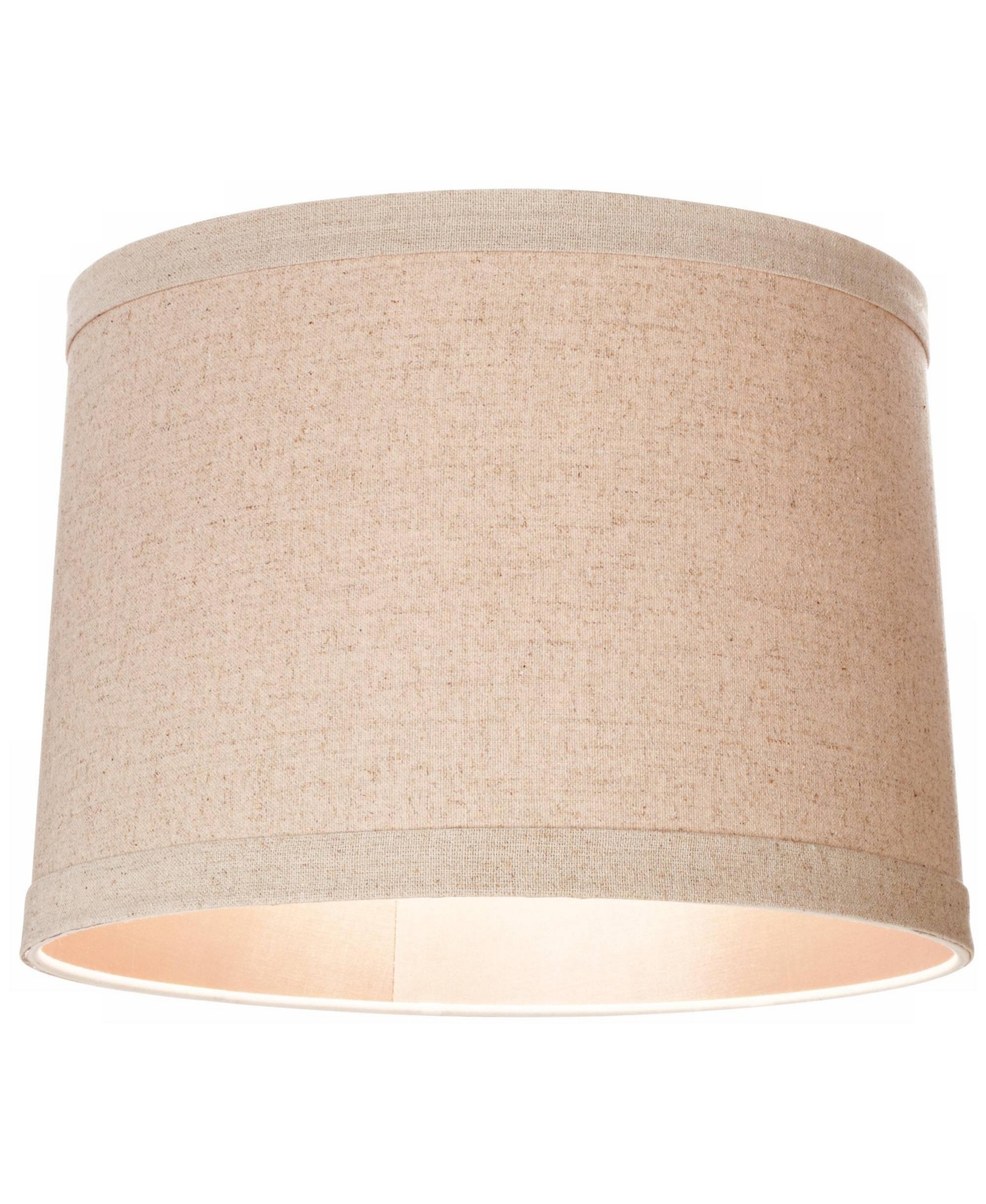 Natural Linen Medium Drum Lamp Shade Top x Bottom x High (Spider) Replacement with Harp and Finial - Spring crest