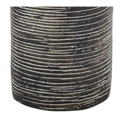 24" High Mid Century Modern Farmhouse Rustic Table Lamps Set of 2 Black Finish Oatmeal Shade Living Room Bedroom