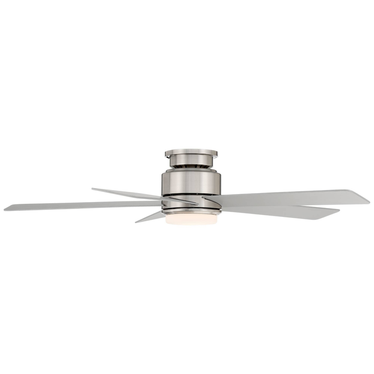 Grand Palm Modern Outdoor Hugger Ceiling Fan with Dimmable Led Light Remote Control Brushed Nickel White Opal Glass Damp Rated for Patio Exterior