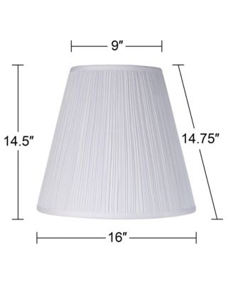 Finish Medium Mushroom Pleated Lamp Shade 9" Top x 16" Bottom x 14.5" High x 14.75" Slant (Spider) Replacement with Harp and Finial