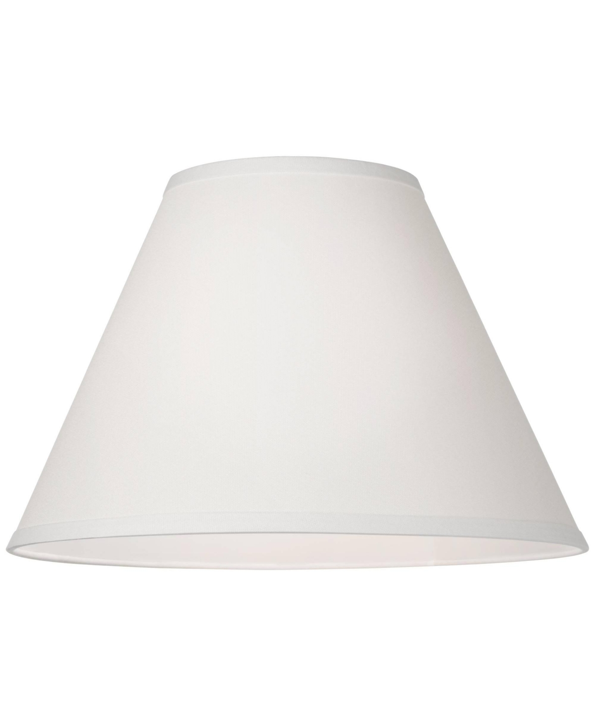 AntiqueLinen Medium Lamp Shade Top x Bottom x High x Slant (Spider) Replacement with Harp and Finial - Springcrest - Whi
