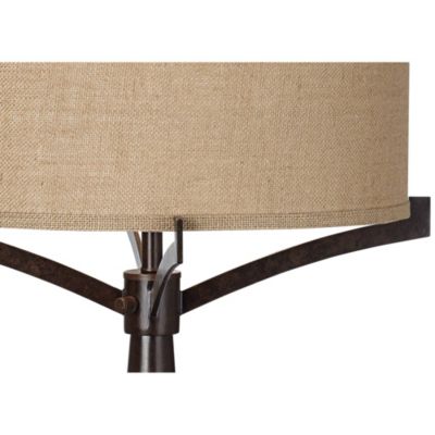 Tremont Industrial Table Lamp 31 1/2" Tall Bronze Metal Burlap Fabric Drum Shade for Bedroom Living Room Bedside Nightstand Office