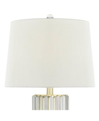 Rivera Traditional Table Lamp 27 3/4" Tall Clear Glass with Nightlight LED White Shade for Bedroom Living Room Bedside Nightstand Office