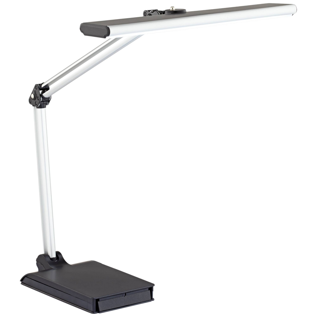 Flynn Modern Task Desk Lamp with Usb Charging Port and Phone Cradle Led High Metallicand Silver Adjustable Swivel for Bedroom House Bedside