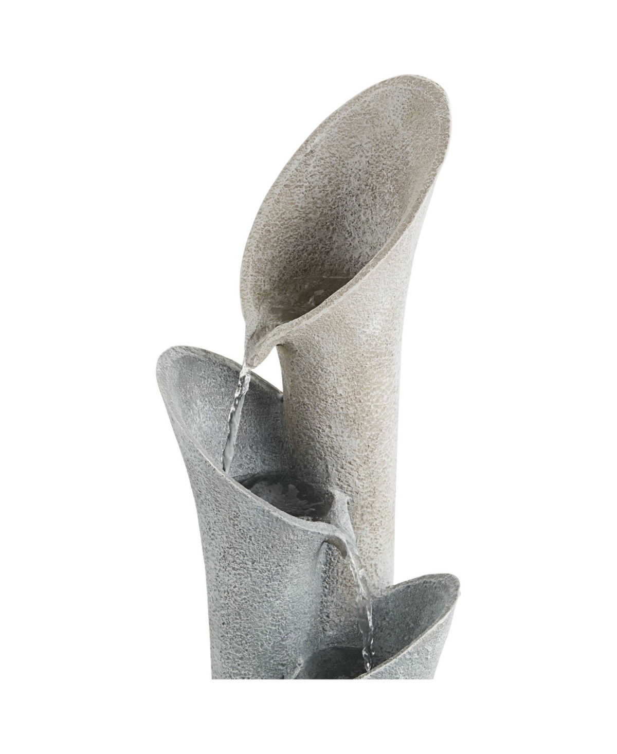 Bell Modern Zen Outdoor Floor Tiered Water Fountain High Cascading Decor Faux Stone for Garden Patio Backyard Deck Home Lawn Porch House Relaxatio