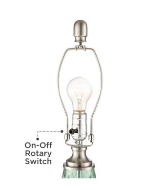 Julia Modern Table Lamp 26 1/2" High Green Glass White Drum Shade for Bedroom Living Room Bedside Nightstand Office Kids Family House