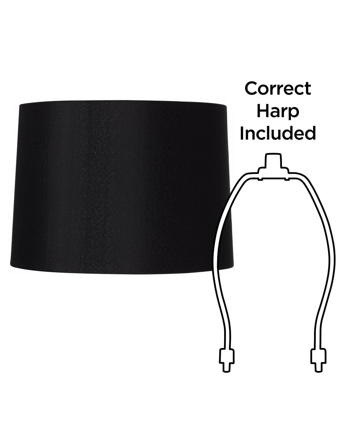 Set of 2Medium Hardback Tapered Drum Lamp Shades Top x Bottom x High (Spider) Replacement with Harp and Finial - Spring crest