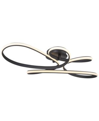 Helix Modern Semi Flush-Mount Ceiling Light Sand Black Dimmable LED Twisting 36 1/2" Wide Kitchen Living Room