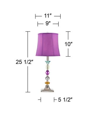 Bijoux Modern Table Lamp 25 1/2" High Multi Colored Stacked Gem Purple Shade for Bedroom Living Room Bedside Nightstand Office Family
