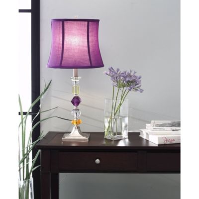 Bijoux Modern Table Lamp 25 1/2" High Multi Colored Stacked Gem Purple Shade for Bedroom Living Room Bedside Nightstand Office Family