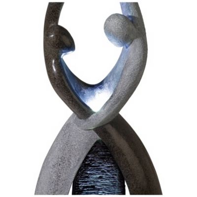 Dancing Couple 57" High Large Modern Indoor Outdoor Decor Faux Stone Floor Fountain with Light LED Outside