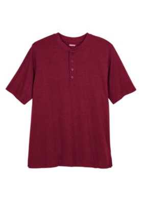 Big & Tall Shrink-Less Lightweight Henley T-Shirt