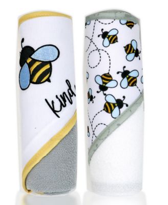 Boys and Girls 2 Pack Embroidered Hooded Bath Towel and Wash Cloth Set