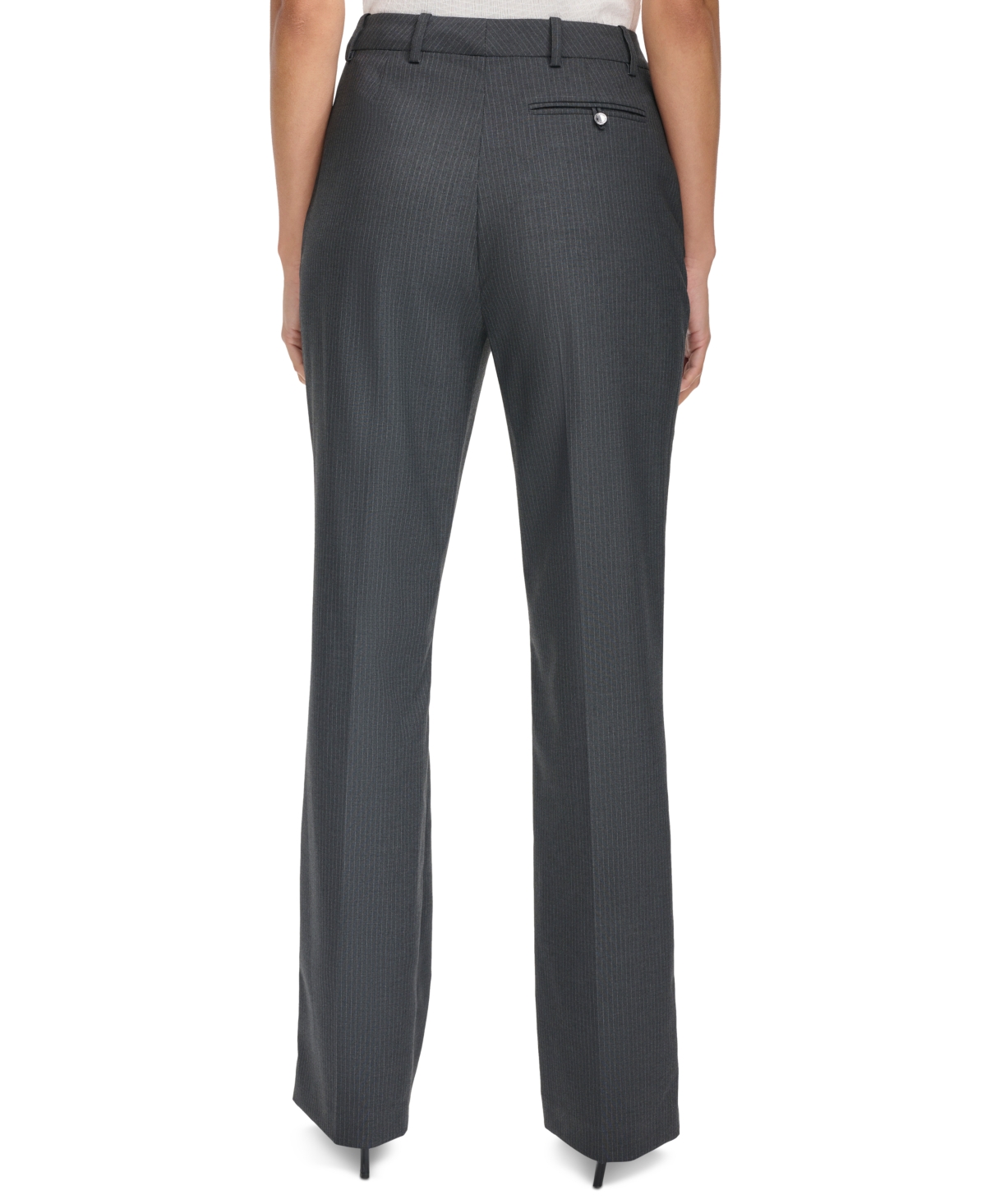 Calvin Klein Women's Pinstripe Straight-Leg Pants -Cream