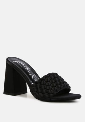 Women's Lust Look Braided Satin Block Sandals