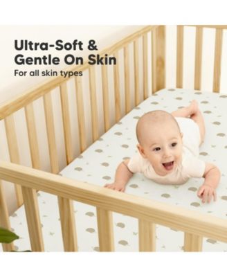 Waterproof Crib Sheets for Boys, Girls, 2pk Baby Fitted Crib Sheet, Waterproof Crib Mattress Protector Sheets