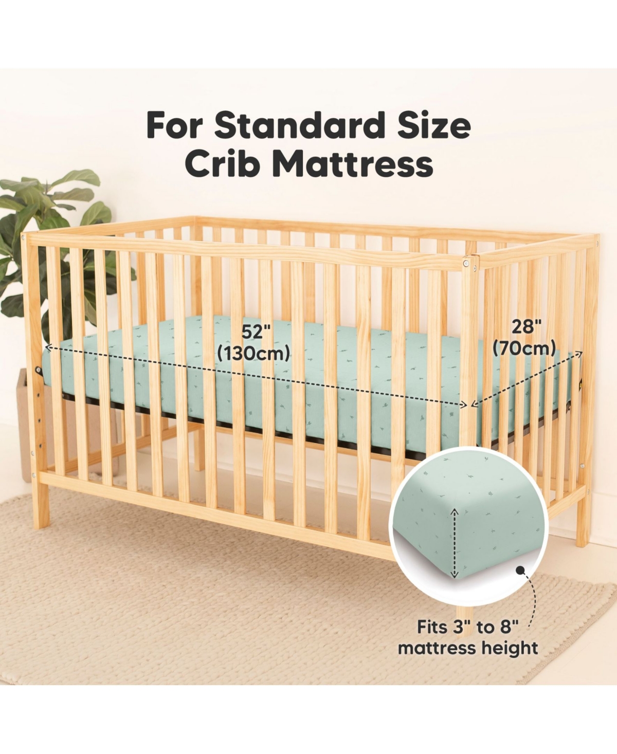 KeaBabies Waterproof Crib Sheets for Boys, Girls, 2pk Baby Fitted Crib Sheet, Waterproof Crib Mattress Protector Sheets