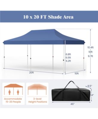 10 x 20 FT Pop-up Canopy Tent with Carrying Bag