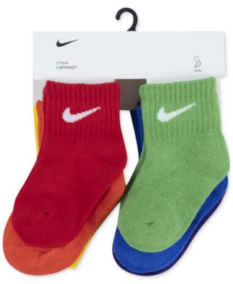 Baby and Toddler Boys or Girls Swoosh Ankle Socks, Pack of 6
