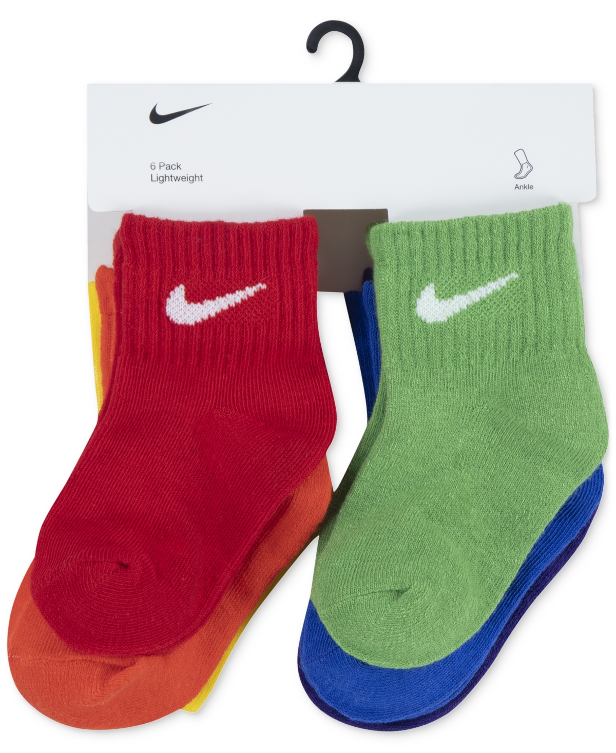 Nike Baby And Toddler Boys Or Girls Swoosh Ankle Socks, Pack Of 6 In Multi